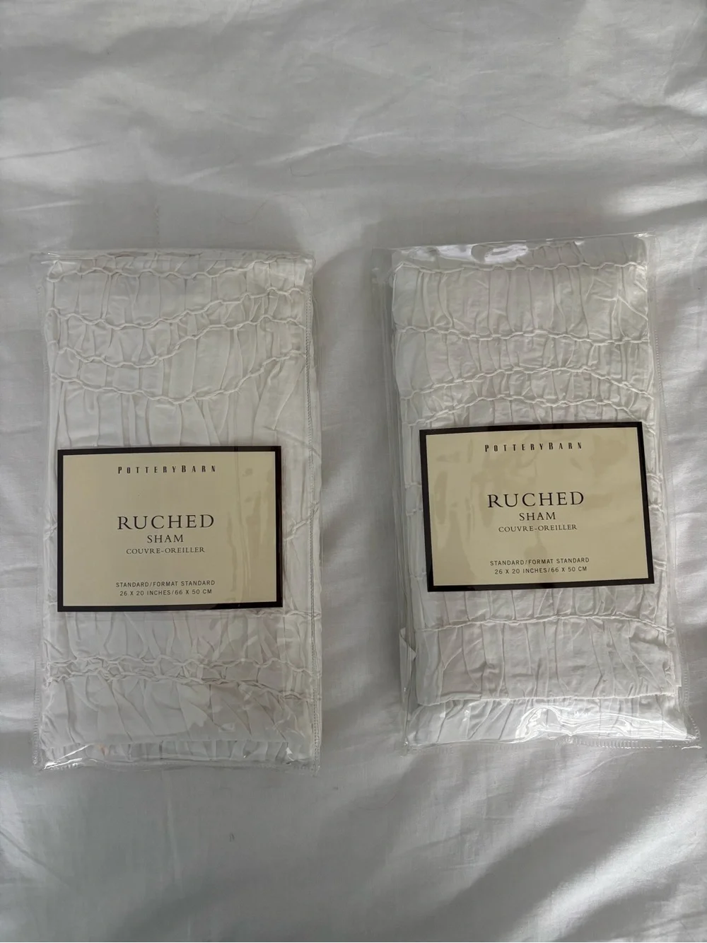 Pottery Barn Soft White/Ivory Standard Pillow Shams